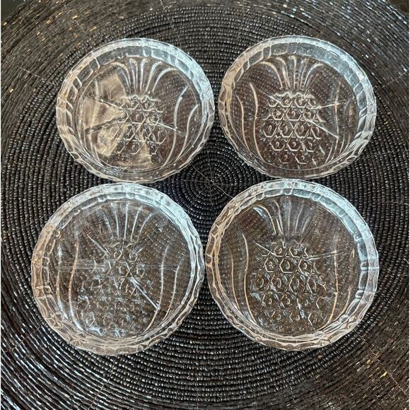 Pineapple 🍍 Clear Glass Coasters Ideal for Small Glasses or Candles! - Picture 1 of 4